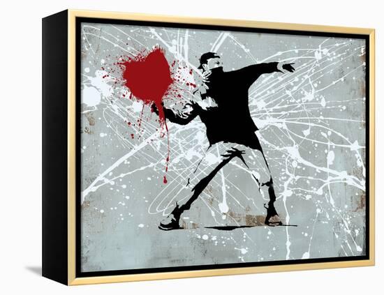 Painted heart Thrower-Banksy-Framed Premier Image Canvas