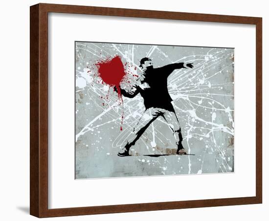 Painted heart Thrower-Banksy-Framed Premium Giclee Print