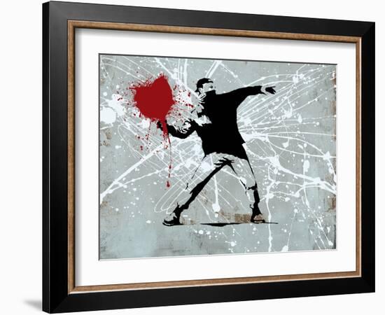 Painted heart Thrower-Banksy-Framed Giclee Print