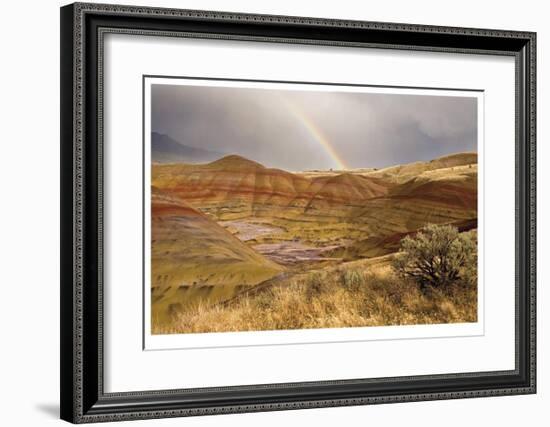 Painted Hills and Rainbow-Donald Paulson-Framed Giclee Print