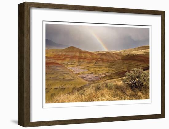 Painted Hills and Rainbow-Donald Paulson-Framed Giclee Print