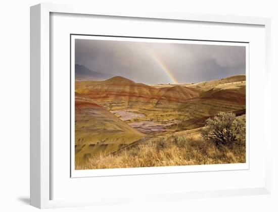 Painted Hills and Rainbow-Donald Paulson-Framed Giclee Print