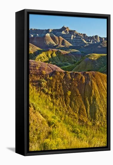 Painted Hills, Badlands Loop Trail, Badlands National Park, South Dakota, USA-Michel Hersen-Framed Premier Image Canvas