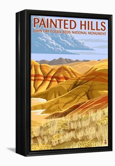 Painted Hills - John Day Fossil Beds, Oregon-Lantern Press-Framed Stretched Canvas