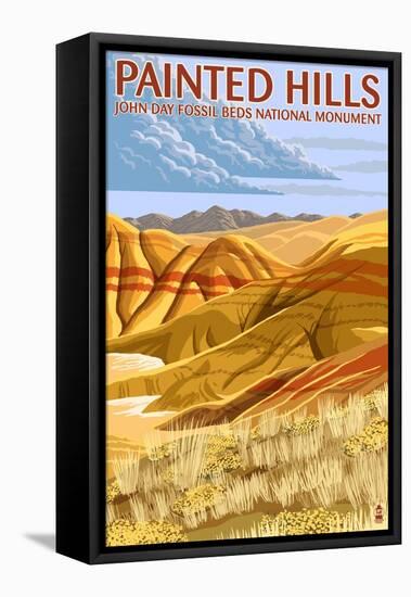 Painted Hills - John Day Fossil Beds, Oregon-Lantern Press-Framed Stretched Canvas