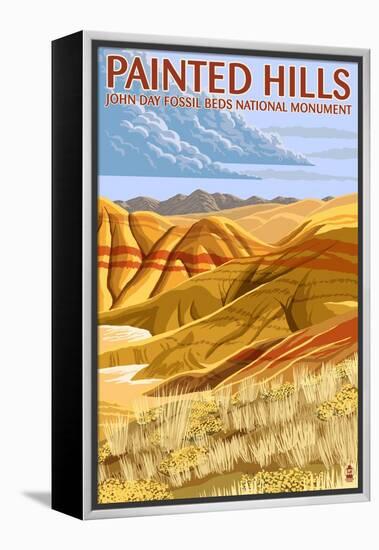 Painted Hills - John Day Fossil Beds, Oregon-Lantern Press-Framed Stretched Canvas