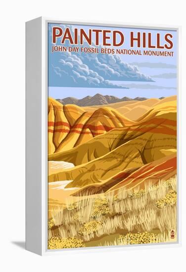 Painted Hills - John Day Fossil Beds, Oregon-Lantern Press-Framed Stretched Canvas