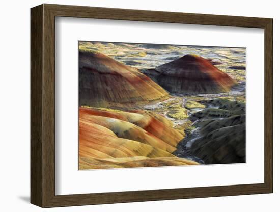 Painted Hills, sunset, John Day Fossil Beds National Monument, Mitchell, Oregon, USA-Michel Hersen-Framed Photographic Print