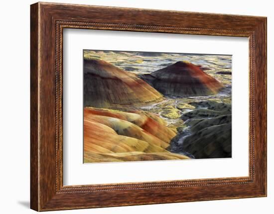 Painted Hills, sunset, John Day Fossil Beds National Monument, Mitchell, Oregon, USA-Michel Hersen-Framed Photographic Print