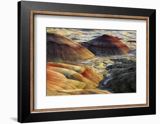 Painted Hills, sunset, John Day Fossil Beds National Monument, Mitchell, Oregon, USA-Michel Hersen-Framed Photographic Print