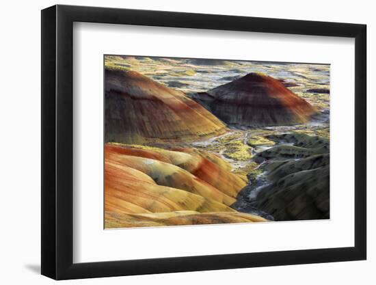 Painted Hills, sunset, John Day Fossil Beds National Monument, Mitchell, Oregon, USA-Michel Hersen-Framed Photographic Print