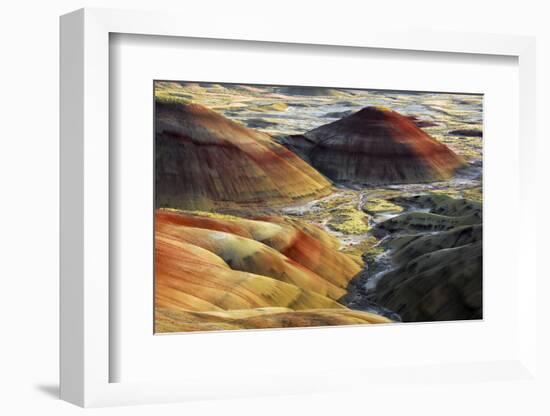 Painted Hills, sunset, John Day Fossil Beds National Monument, Mitchell, Oregon, USA-Michel Hersen-Framed Photographic Print