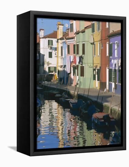 Painted Houses, Burano, Venice, Veneto, Italy, Europe-Lee Frost-Framed Premier Image Canvas