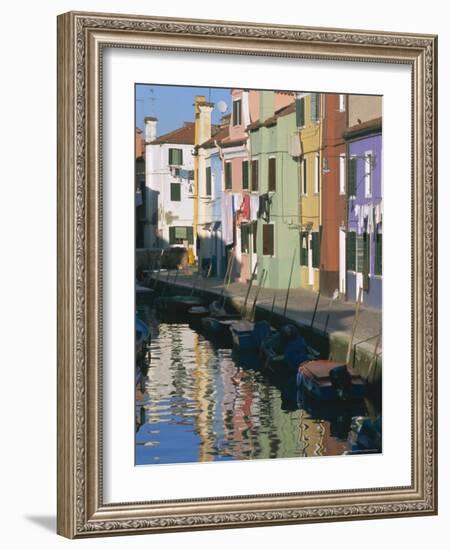 Painted Houses, Burano, Venice, Veneto, Italy, Europe-Lee Frost-Framed Photographic Print