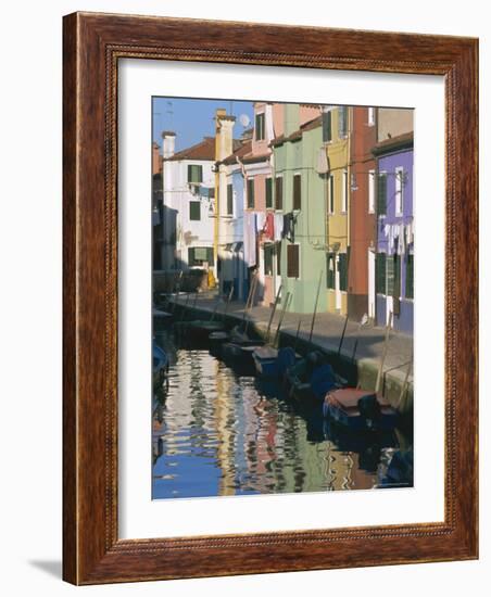 Painted Houses, Burano, Venice, Veneto, Italy, Europe-Lee Frost-Framed Photographic Print