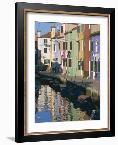 Painted Houses, Burano, Venice, Veneto, Italy, Europe-Lee Frost-Framed Photographic Print