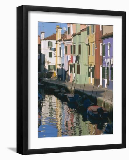 Painted Houses, Burano, Venice, Veneto, Italy, Europe-Lee Frost-Framed Photographic Print