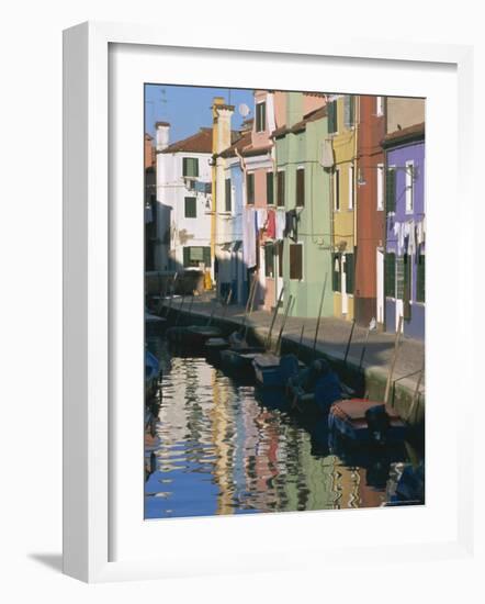 Painted Houses, Burano, Venice, Veneto, Italy, Europe-Lee Frost-Framed Photographic Print