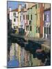 Painted Houses, Burano, Venice, Veneto, Italy, Europe-Lee Frost-Mounted Photographic Print
