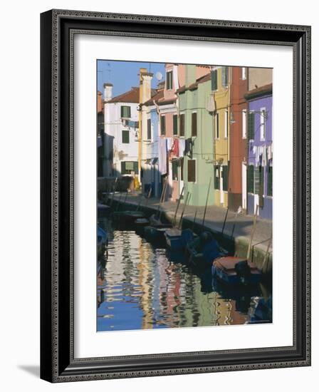 Painted Houses, Burano, Venice, Veneto, Italy, Europe-Lee Frost-Framed Photographic Print