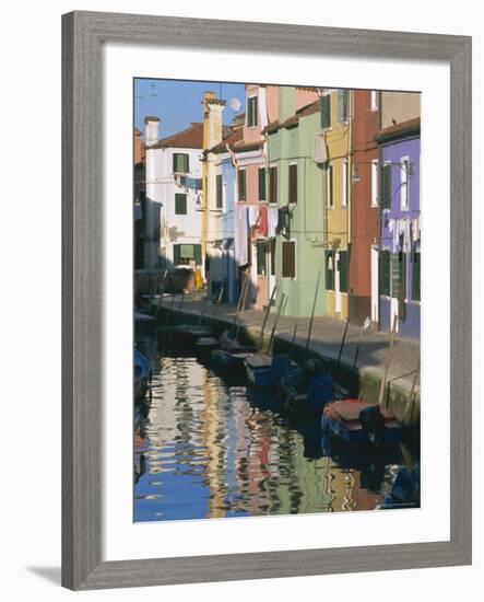Painted Houses, Burano, Venice, Veneto, Italy, Europe-Lee Frost-Framed Photographic Print