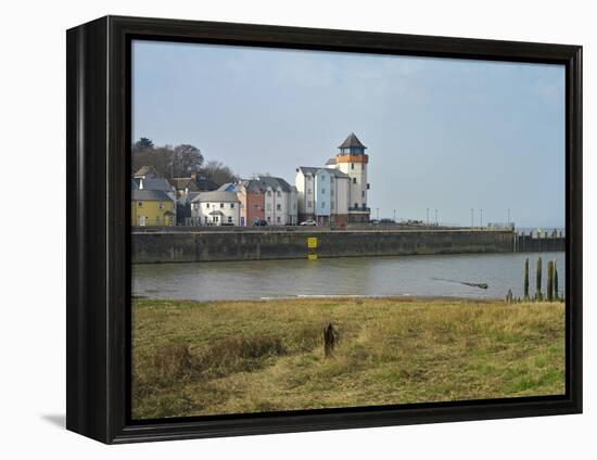 Painted Houses in Portishead Harbour on the Severn Estuary, Bristol, Somerset, England, UK-Liz Eve-Framed Stretched Canvas