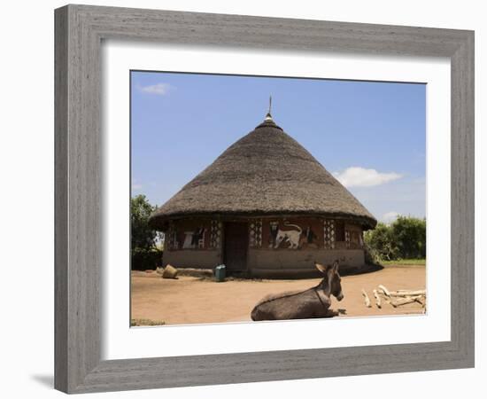 Painted Houses of the Alaba Peoples Near Kulito, Rift Valley, Ethiopia, Africa-Jane Sweeney-Framed Photographic Print