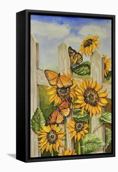 Painted Ladies and Morning Glories-Charlsie Kelly-Framed Premier Image Canvas