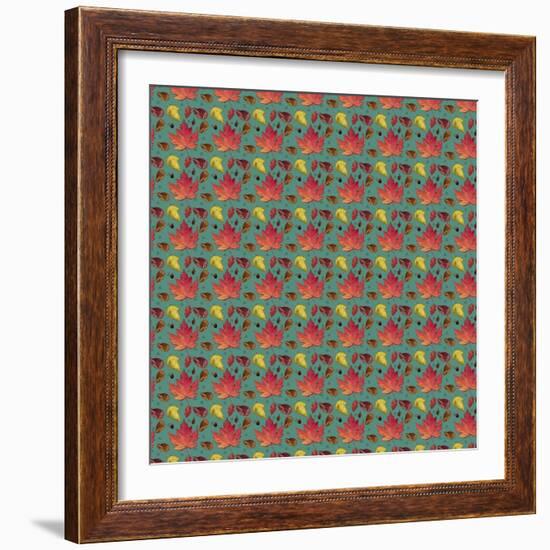 Painted Leaves Repeat-Leslie Wing-Framed Giclee Print