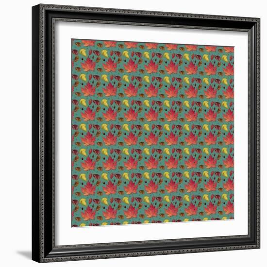 Painted Leaves Repeat-Leslie Wing-Framed Giclee Print