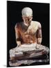 Painted Limestone Statuette of Scribe Seated, from Giza, Egypt-null-Mounted Giclee Print