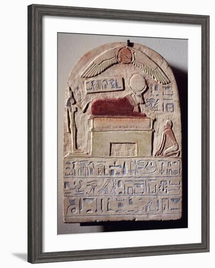 Painted Limestone Stele of God Apis-null-Framed Giclee Print