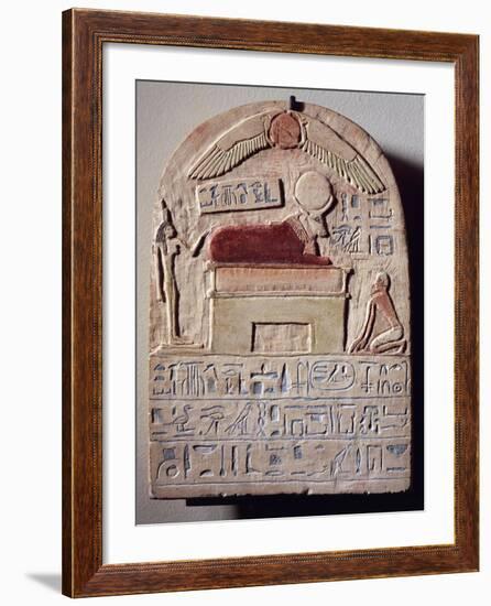 Painted Limestone Stele of God Apis-null-Framed Giclee Print