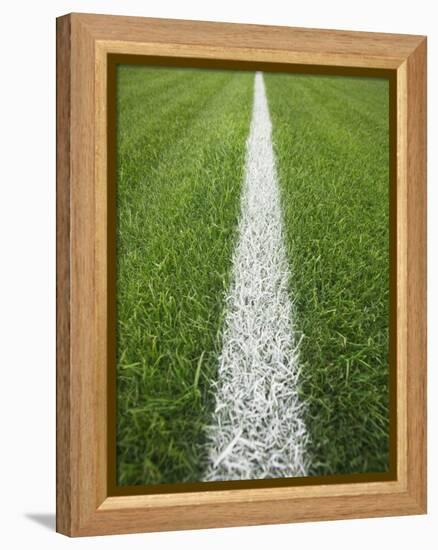 Painted Line on Athletic Field-Randy Faris-Framed Premier Image Canvas