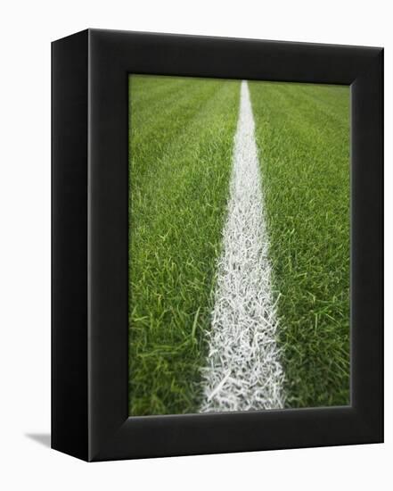 Painted Line on Athletic Field-Randy Faris-Framed Premier Image Canvas