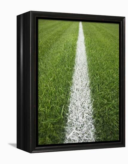 Painted Line on Athletic Field-Randy Faris-Framed Premier Image Canvas