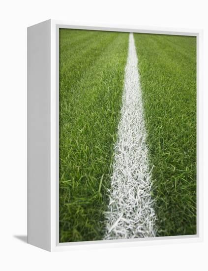 Painted Line on Athletic Field-Randy Faris-Framed Premier Image Canvas