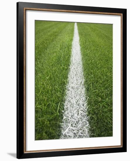 Painted Line on Athletic Field-Randy Faris-Framed Photographic Print