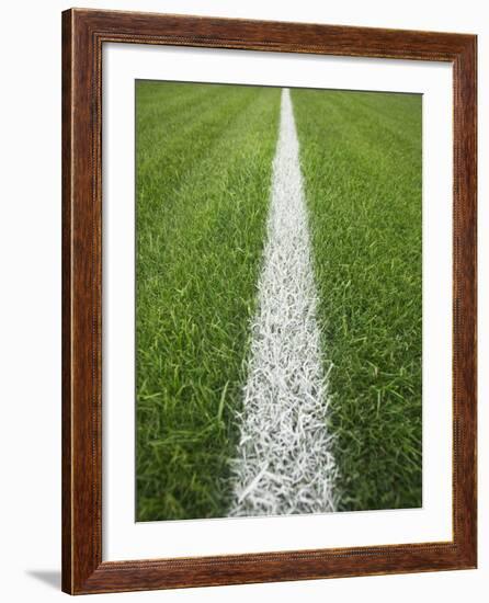 Painted Line on Athletic Field-Randy Faris-Framed Photographic Print