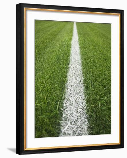 Painted Line on Athletic Field-Randy Faris-Framed Photographic Print