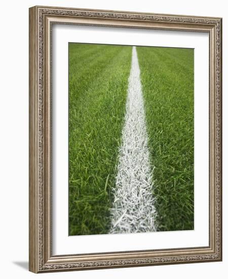 Painted Line on Athletic Field-Randy Faris-Framed Photographic Print