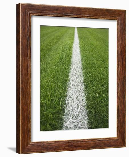 Painted Line on Athletic Field-Randy Faris-Framed Photographic Print