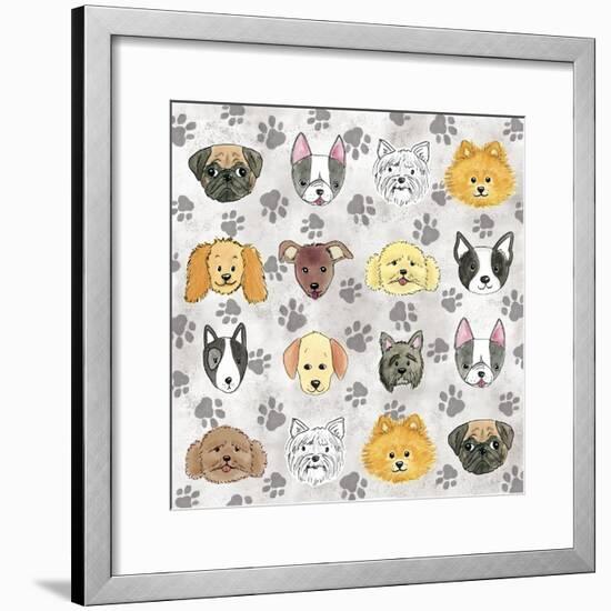 Painted Puppies-Elizabeth Caldwell-Framed Giclee Print