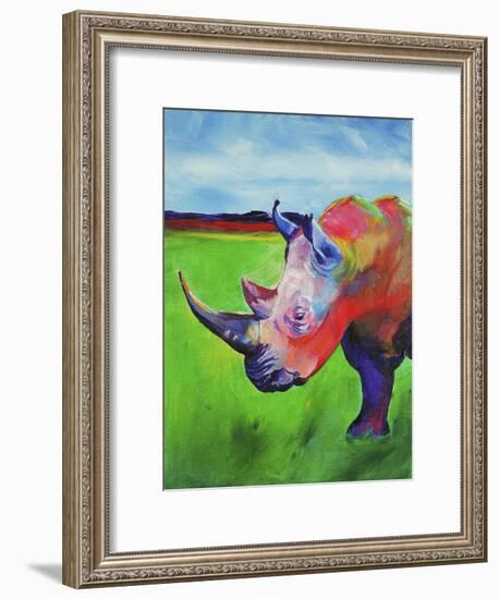 Painted Rhino-Corina St. Martin-Framed Giclee Print