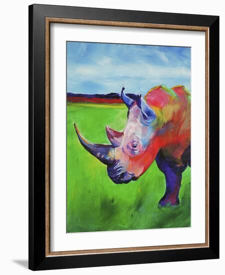 Painted Rhino-Corina St. Martin-Framed Giclee Print