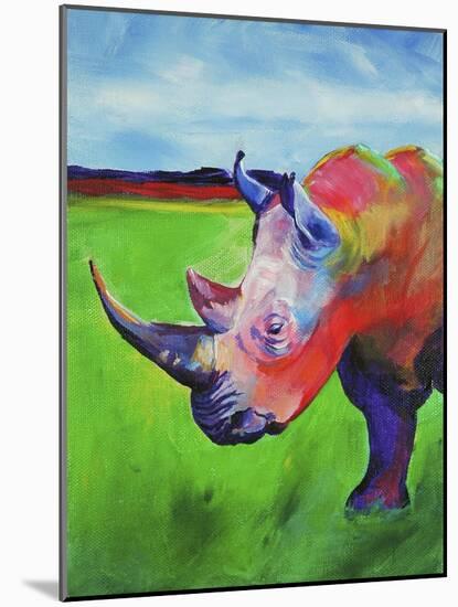 Painted Rhino-Corina St. Martin-Mounted Giclee Print