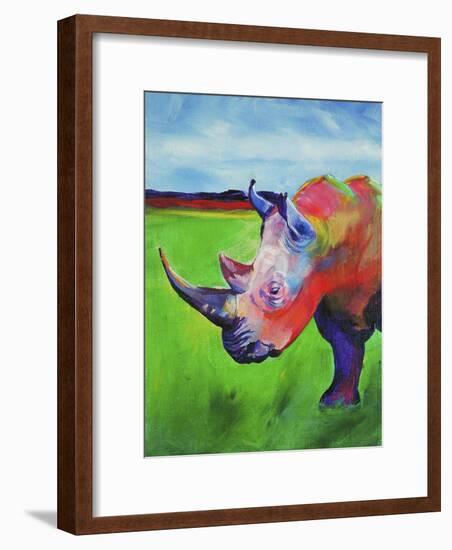 Painted Rhino-Corina St. Martin-Framed Giclee Print