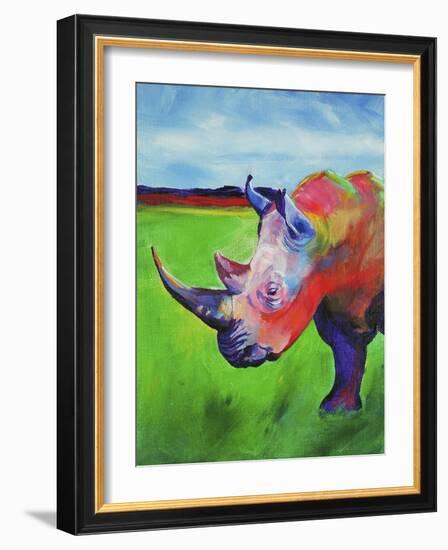 Painted Rhino-Corina St. Martin-Framed Giclee Print