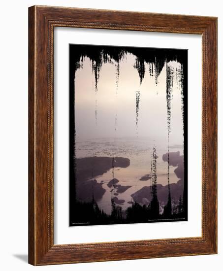 Painted Seaside II on Black-Laura Marshall-Framed Art Print