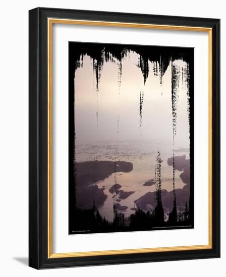 Painted Seaside II on Black-Laura Marshall-Framed Art Print